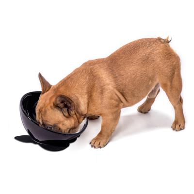 China Sustainable Ceramic Dog Bowl With Non-Slip Mat Cat Food Bowl French Bulldog Bowl For Flat Face Dogs for sale