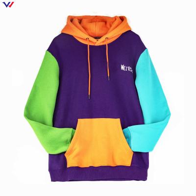 China High Quality Men's Patchwork Pullover Anti-pilling Hoodies Long Sleeve Casual Custom Printing Printed Hoodie Wholesale for sale