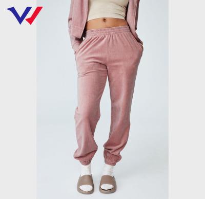 China Breathable Custom Logo Casual Women Velvet Outdoor Soft Comfortable Pants Pants Velvet Sweatpants for sale