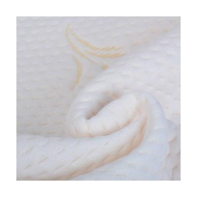 China Breathable White Polyester Pillow Cover Loose 100% Jacquard Textured Fabric Knitted for sale