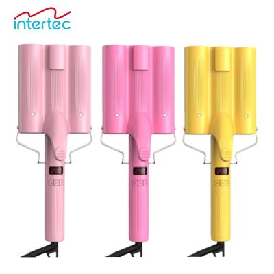 China Auto Rotating Hair Curling Iron Led Professional 3 Pieces Ceramic Wavy Hair Curler Hair Curler Automatic Ceramic Wavy Hair Curler for sale