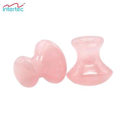 China Hot Selling Jade Stones Neck Mushroom For Eye Face Massage Amazon Mini Natural Rose Quartz Mushroom Shape Face Shape Guasha Stone for sale