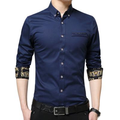 China Sustainable Long Sleeve Casual Stock Man Slim Fit Clothes Shirt for sale