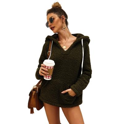 China 2020 New Arrival Breathable Winter Long Sleeve Pullover V-Neck Women Hoodies for sale