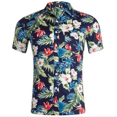 China 100% cotton anti-pilling or factory direct sale custom printed hawaiian men casual shirts in stock for sale