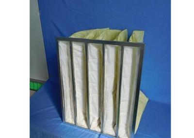 China Synthetic Fiber 80% Humidity Aluminum Alloy Pocket Air Filter With Galvanized Steel Frame for sale