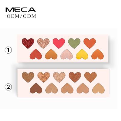 China Beautiful Heart Waterproof Freeform Cruelty Cosmetics Unique Custom Private Label Eyeshadow Palette for sale