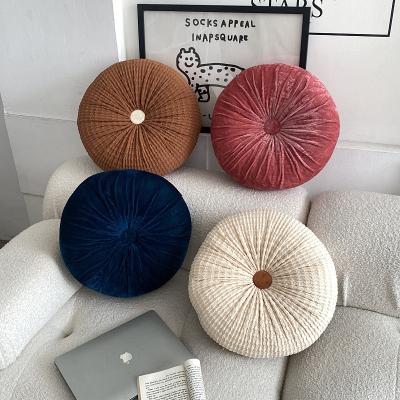 China European Modern Round Light Luxury Round Dandelion Pleat Cushion Fashion Cushion Pumpkin Window Cushion Floating Tatami for sale