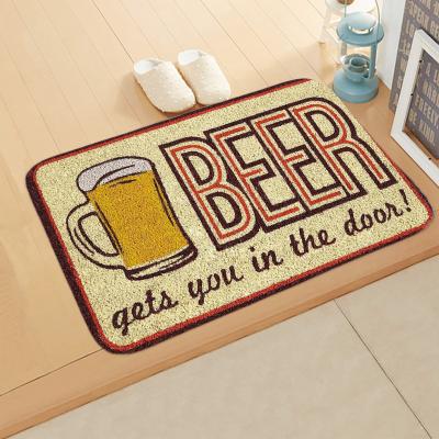 China Modern Creative Text Printed Floor Mat Pattern Door Mat Bathroom Rug for sale