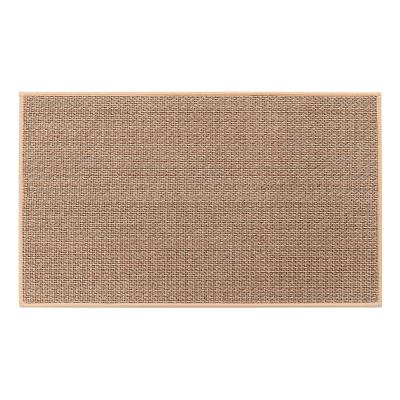 China Kitchen Floor Mat Modern Linen Slip Unwashed Rug Border Rubber Backing Natural Twill Kitchen Mat for sale