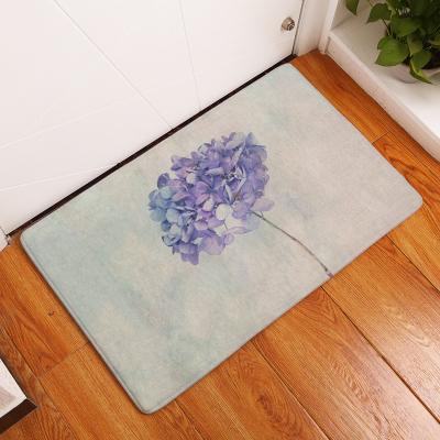 China Modern Plant Flower Series Thickened Flannel Floor Mat Household Floor Mat for sale