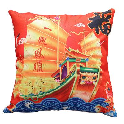 China Wholesale Nondisposable Sofa Canvas Pillowcase Cushion Home Sofa Decoration Hugging Print Canvas Cotton Custom for sale