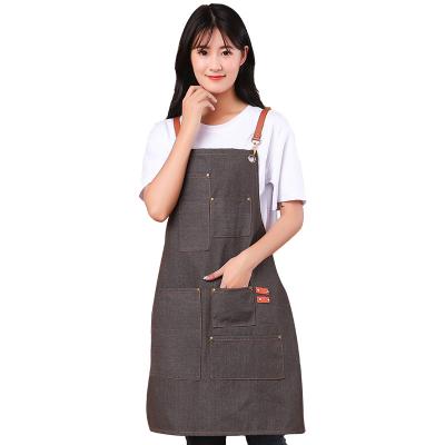 China Waiter Cleaning Kitchen Cooking Gift Nail Art Cowgirl Apron Designer Red Cotton Red Cotton OEM LOGO Work Logo Custom Apron for sale