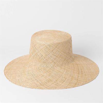 China Spring/Summer New Sunscreen Sunshade Big Eaves Treasure Grass Flat Top Straw Hat Outdoor Travel Beach Big Along Basin Straw Hat for sale