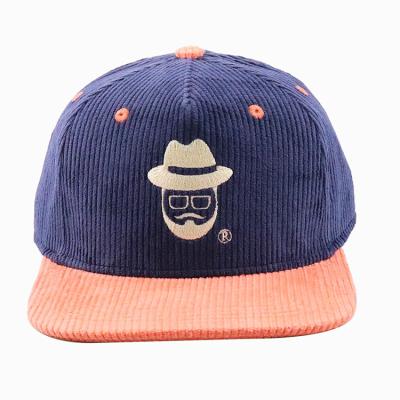 China high quality vintage cap corduroy snapback cap hats 5 panel corduroy for sale