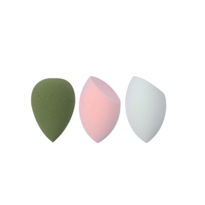 China Non Latex Non Toxic PU Material Beauty Microfiber Flocking Foundation Makeup Sponge Velvet Make Up Sponge Flossed Sponge Makeup for sale