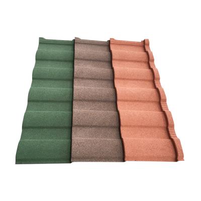 China sell new environmental no fade waterproof aluminum zinc color stone coated metal roof tiles 0.4mm Roman tile for sale