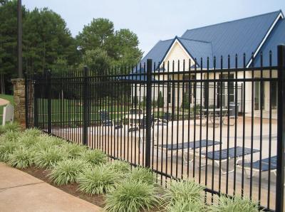 China Garden Buildings Square Tube Black 25*25*1.2mm Spear Top Fence Aluminum Fence for sale