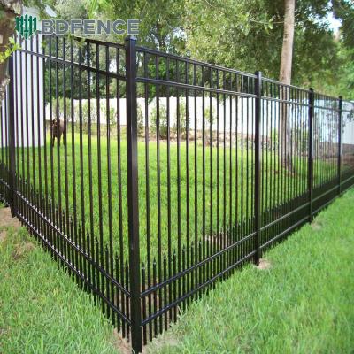 China Iso9001 Hot Sell Wholesale Wrouw Garden Steel Tubular Fence 6 ft High Duurzaam Prefabricated Duurzaam Staal Fence Te koop