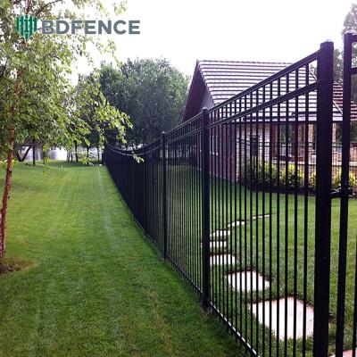 Cina Residential Metal Picket Fence Panel Black Powder Coated square Tube Anti Rust Galvanized Steel Fence in vendita