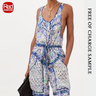 China RedHK QUICK DRY Customized Elegant Women Playsuits New Summer Floral Print High Quality Overalls With Plus Size Overalls For Women for sale