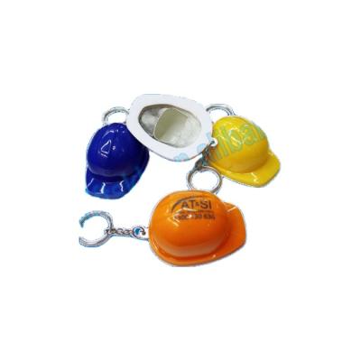 China Durable Plastic ABS Material Hard Hat Bottle Opener Key Chain for sale