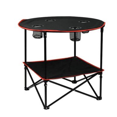 China Mini Folding Picnic Round Table Furniture Modern Outdoor Camping Portable Table With Cup Holder for sale