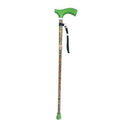 China Plastic (with LED lights) high quality for older belly-DA handle foldable portable wood single base cane walking stick for sale