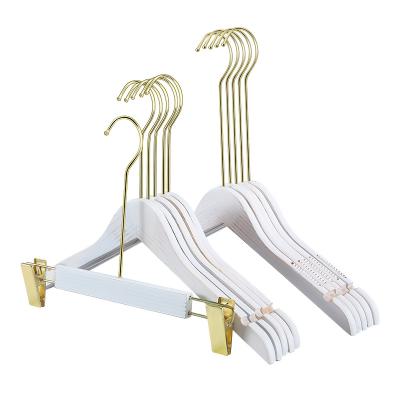 China Traditional Wholesale White Wooden Pants Hanger Wooden Pants Hanger for sale