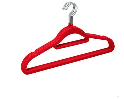 China ABS Plastic Material Hot Sale Wholesale Velvet Pants Durable Flocked Hangers 8 Pack Velvet Hanger for sale