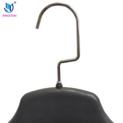 China Hot Sales Eco-Friendly Series Durable Plastic Suit Black Hanger With Rotatable Hook For Clothes for sale