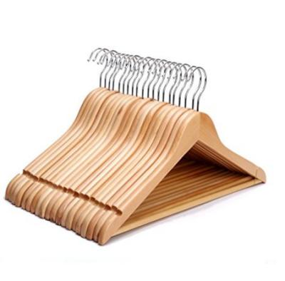 China Factory Price Eco-friendly Cheap Solid Wood Hanger 20 Packs Suit Coat Hangers For Sale for sale