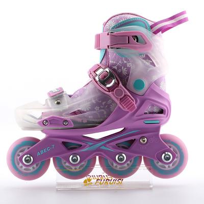 China PVC Factory OEM Roller Skate Shoes For Kids Pink Mesh Pearl Wheel Color Brake Aluminum Adjustable Size Adult Inline Shoes for sale