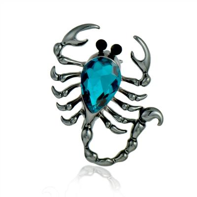 China Blue crystal scorpion brooch women brooch high quality brooch jewelry scorpion brooch for men for sale