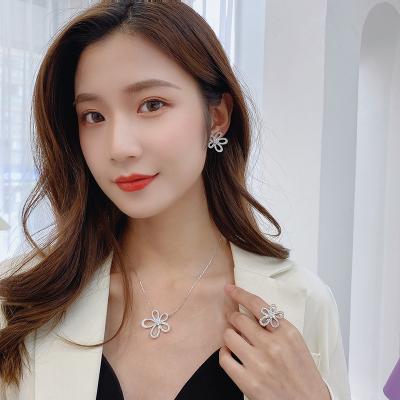 China Zirconia Jewelry Sets Ladies Jewelry Set Jewelry Women Fashion Jewelry Sets Wholesale Luxury Flower Zirconia Jewelry Sets for sale