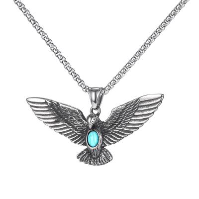 China Wholesale Neo-Gothic Eagle Pendant Necklaces Personality Titanium Necklace For Men for sale