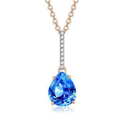 China Tear Drop Zircon Necklace Fashion Jewelry Rhinestone Gold Plated Necklace For Women Tear Drop Zircon Necklace for sale