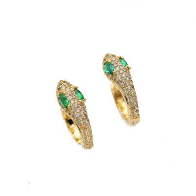 China Gold Plated Snake Earrings Shape Gold Plated Zircon Diamond Snake Stud Earrings For Women Jewelry Earrings for sale