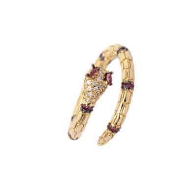 China Ring 18k Gold Zircon Snake Ring For Women Snake Shape Ring 18k Gold Gold Snake Ring for sale