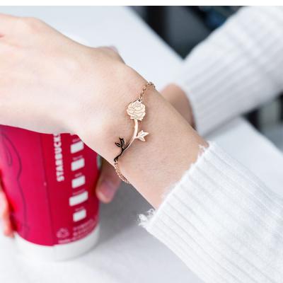 China Bracelets As Grift Amazon Hot Sale Lady Fashion Jewelry Rose Charm Bracelet Fashion Friendship Shackle Bracelet for sale