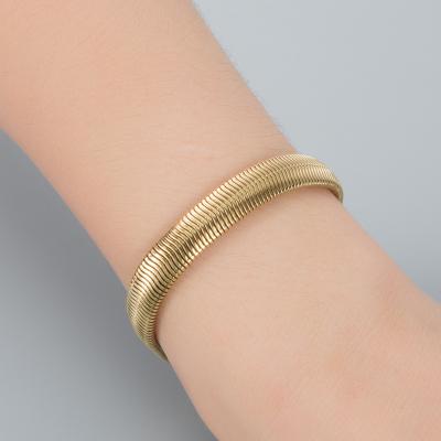 China 18K Gold Plated 18K Gold Titanium Titanium Bracelet Chain Bracelet Titanium Jewelry 18K Gold Bangle Bracelet for sale