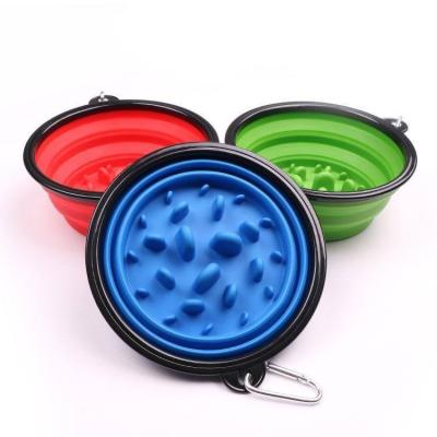 China 1000ml Sustainable Household Pet Supplies Collapsible Pet Bowls Pet Bowls Portable Slow Feeding Safety Anti Clogging Anti Clogging Feeder for sale