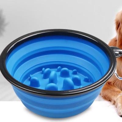 China Slow Feeding Factory Premium 1000ml Sustainable Collapsible Bowl Wholesales Slow Dog Bowl Outdoor Travel Anti Clogging Dog Bowl for sale