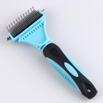 China Stainless Steel Long Lasting Deshedding Comb For Comfortable Pet Massage Dog Hair Knot Remover Pet Beauty Tools Fur Knot Remover for sale