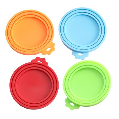 China Anti Leaking Food Storage Supplies Food Can Lid Fashion Color Silicone Pet Can Lid Cover Factory Direct Sales Stretch Food Covers for sale