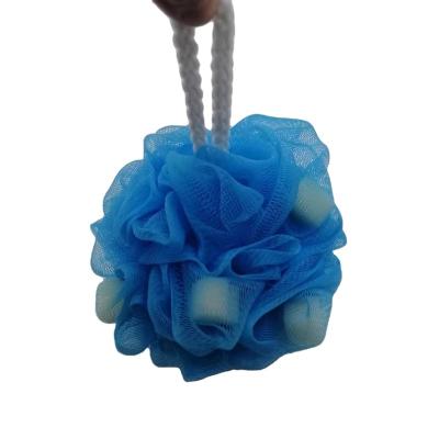 China Customized EXFOLIATE Bathing Double Color Shower Super Soft Exfoliating Net Loofah Mesh Bath Sponge for sale