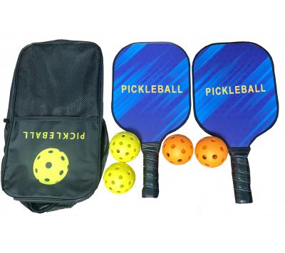 China Logo Printed Outdoor modificado para requisitos particulares PP+Glass   La paleta de Pickleball de la fibra fijó dos estafas del pickleball cuatro bolas y un bolso en venta