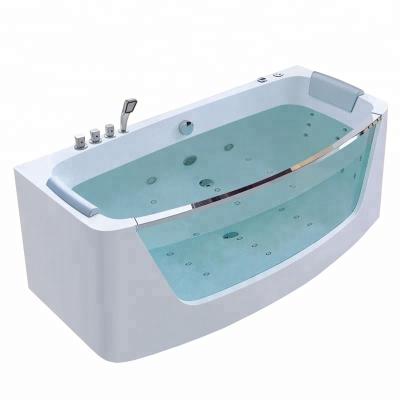 China Screen Free One Person Tempered Glass Bathtub Massage Whirlpool Hot Tub for sale