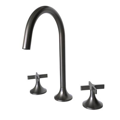 China Metered Faucets 2-Handle Bathroom Sink Faucets Toilet Faucet Mixer Double Handle Faucet Deck Mounted for sale