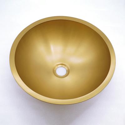 China Hand Wash Basin Stainless Steel Gold Bathroom Sink Under Mount Basin For Bathroom for sale